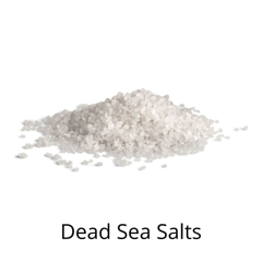 dead sea salts on white background