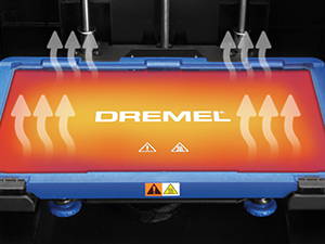 Heated build plate image with visual heat map