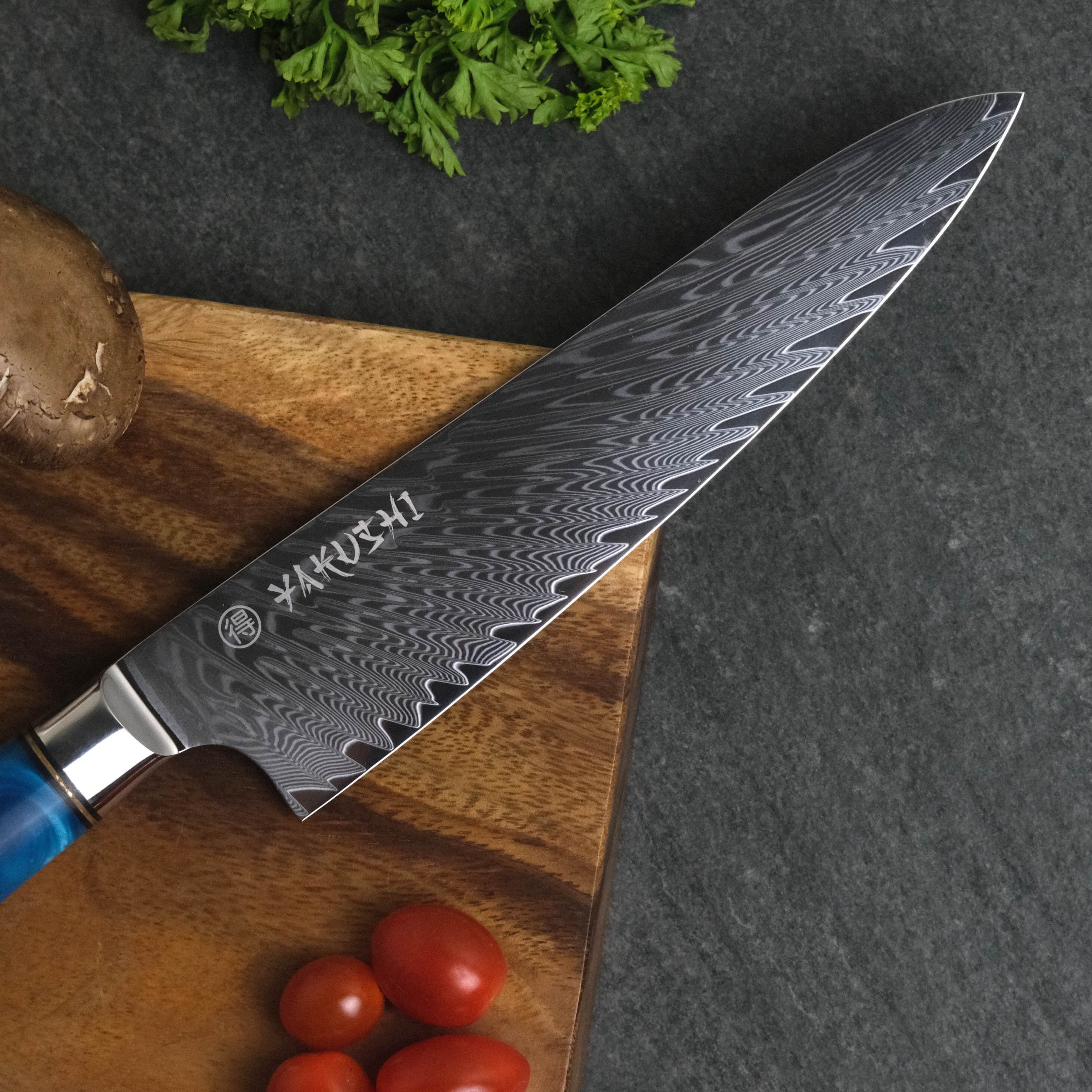 Damascus chef knife, Damascus steel knife, japanese chef knife, best japanese kitchen knife
