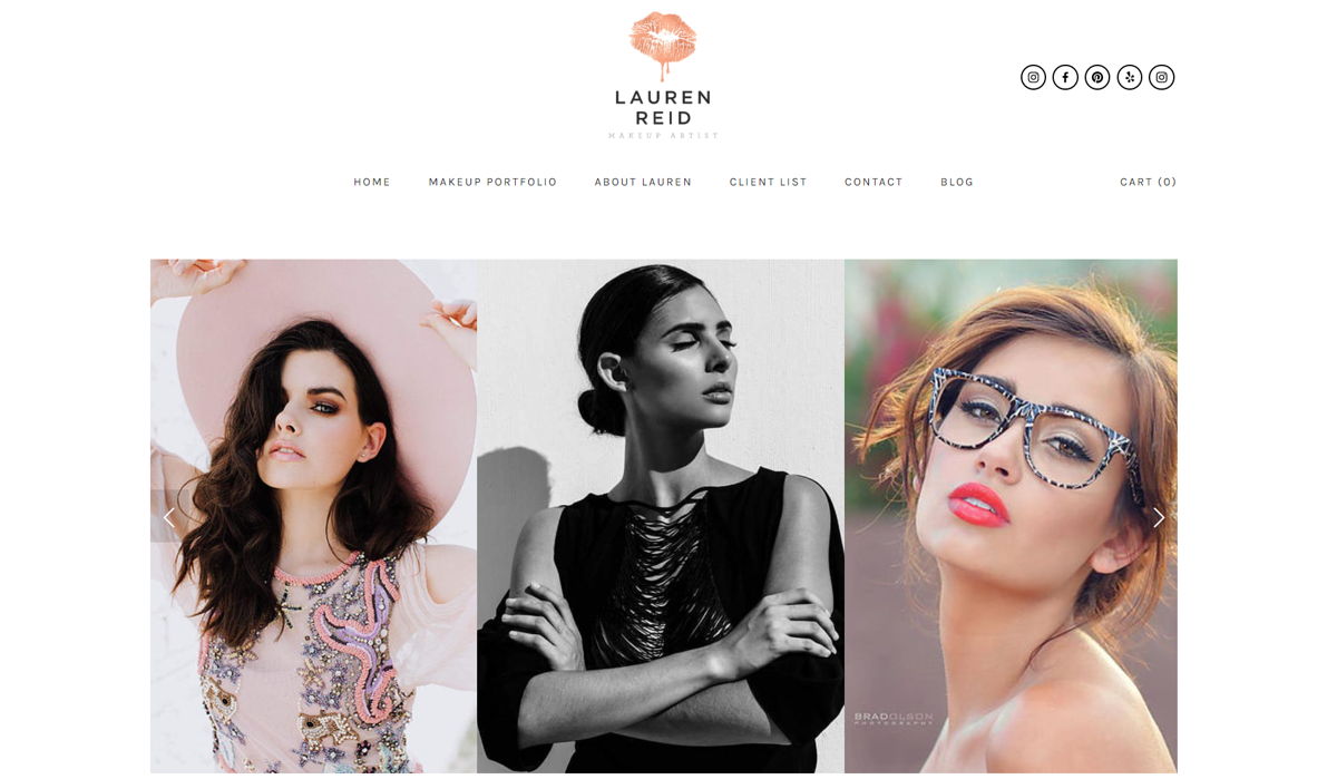 Screenshot of Lauren Reid , from the makeup artist websites collection.