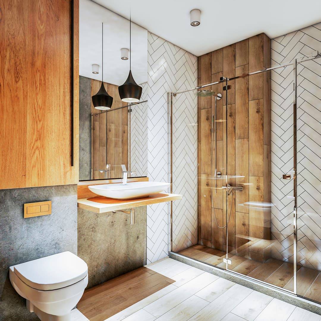 Salle de bain bois massif