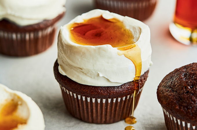 Cupcakes au chocolat, au mascarpone et à l’érable