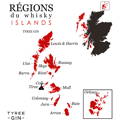 Carte région du Whisky Islands localisation de la distillerie écossaise Isle of Tiree