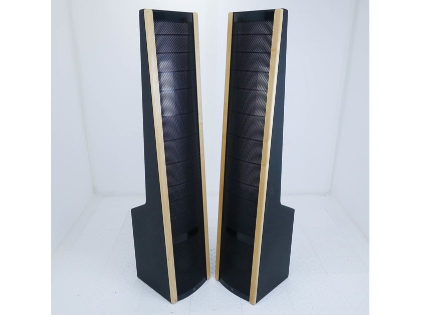 Martin Logan SL-3 Electrostatic Hybrid Speakers; Oak Pair; AS-IS (Imbalanced) (15168)