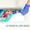 Tropical Vibe - Paint Pouring Abstract Art Ideas by Olga Soby
