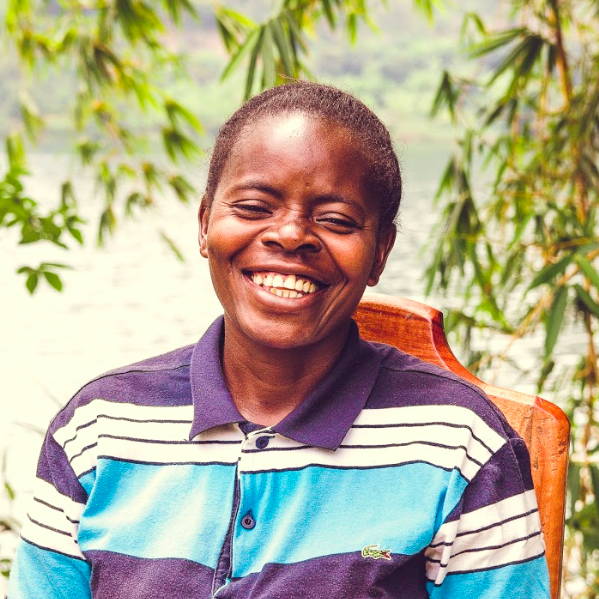 Congolese farmer smiling