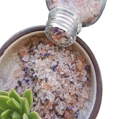 Himalayan Bath Salt Infused with Lavender Essential Oil - 500g Packet