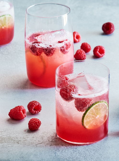 Sparkling Lime-Raspberry Lemonade
