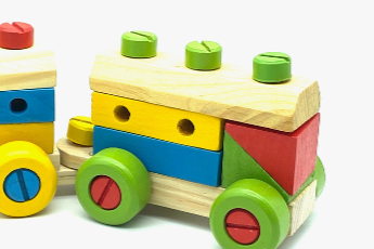Wooden Train Nut Combination with Puzzle Shapes Stacking Train-52 pieces - Image 2