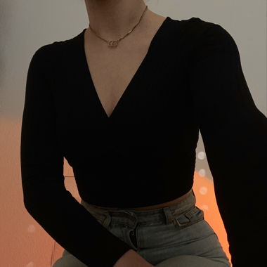 Langarm Crop Top