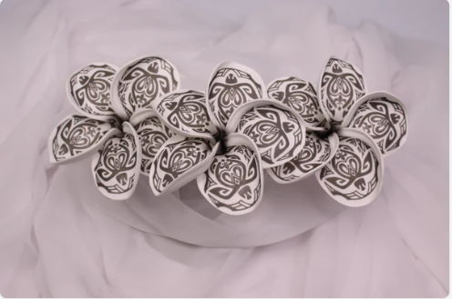 Black & White Turtle Frangipani Real Touch (6 Pack) - Realistic Artifical Flowers - Image 5