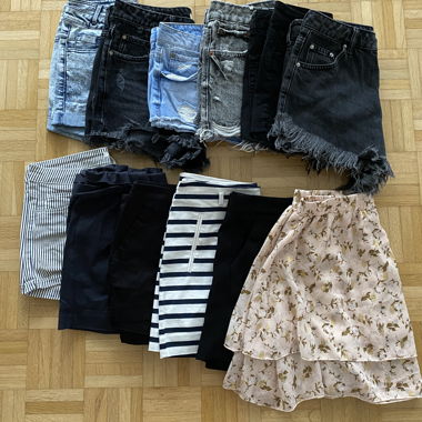 12 pieces: hotpants skirt jeans summer