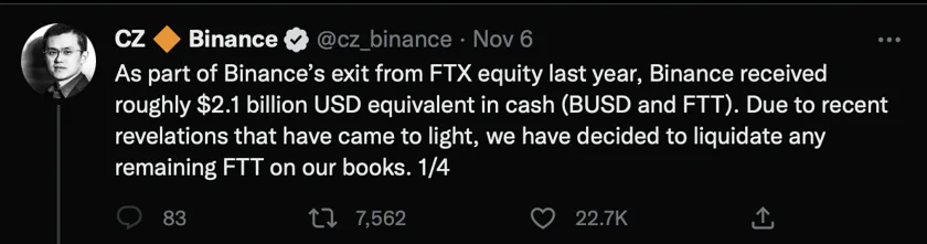 Binance FTT liquidation