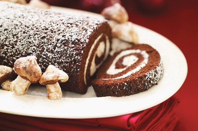 Chocolate and Mascarpone Yule Log