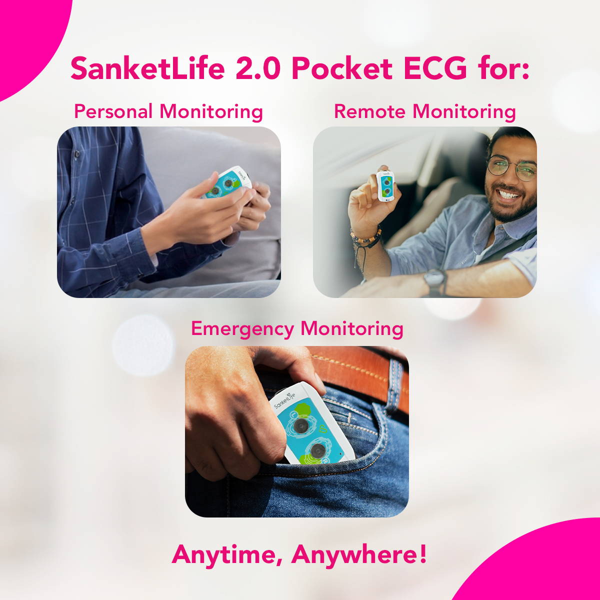 Sanketlife pocket ecg, sankelife portable ecg device