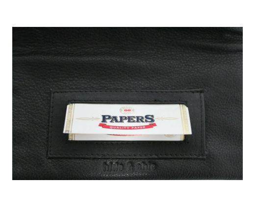 Quality Full Grain Vintage Leather Tobacco Pouch. Colour: Black. Style: 11033. Hide & Chic - Image 5