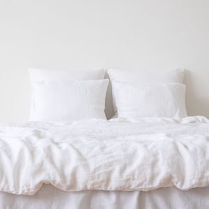 Optical White Washed Bed Linen Fitted Sheet