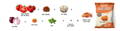 Fresh ingredients that go into Tomato and Feta Salad Crisps