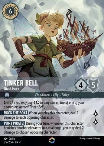 Tinker Bell card from Disney's Lorcana: The First Chapter.