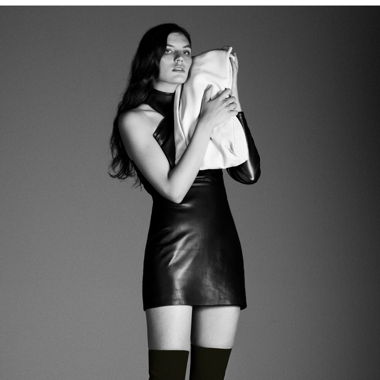 Asymmetric Leder Kleid, Zara