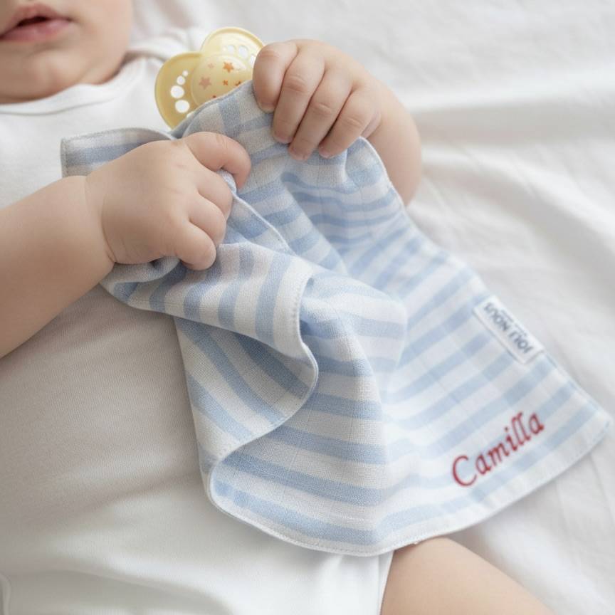 gigoteuse réversible fraises rouge blanc crème lumineux cadeau bebe élégant de la marque suisse Joli Nous, un accessoire premium pour bébé, alliant design raffiné et qualité exceptionnelle