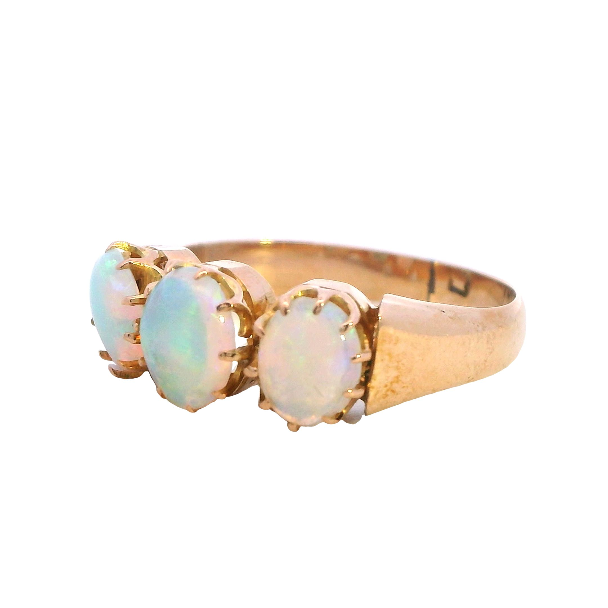Triple Light Opal Elegance Ring - Image 2