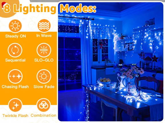 Features of Ollny's 720 leds multicolor icicle lights