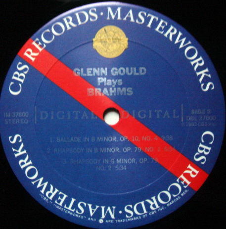 CBS Digital / GLENN GOULD, - Brahms Ballades & Rhapsodi...