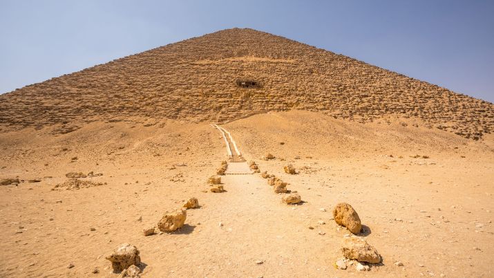 The Red Pyramid, also known as the North Pyramid, was built during the reign of Pharaoh Sneferu, who ruled during the Fourth Dynasty of the Old Kingdom