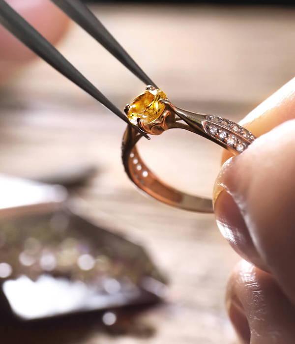 A person crafting a ring