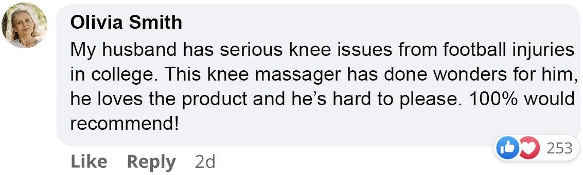 Knee massager testimonial - evalax