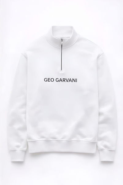 Sweatshirt with Zipped Neckline Cotton Fleece - Image 11
