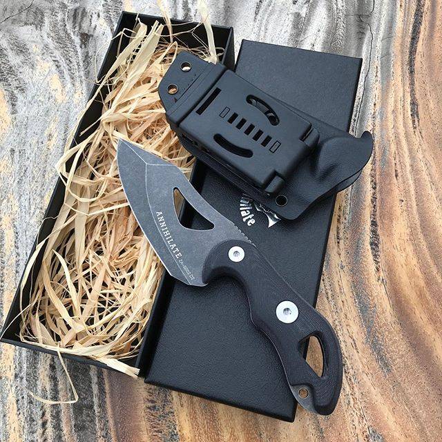 Zune Lotoo Annihilate Knife, Survival Knife, Tactical Knife, EDC Knife, K Sheath, Fully Modular Sheath, G10,Camping Knife, Fix Blade, Fixed Blade Knife
