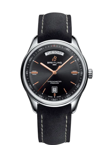 Premier Automatic Day & Date 40 Stainless Steel / Black / Nubuck Anthracite / Tang