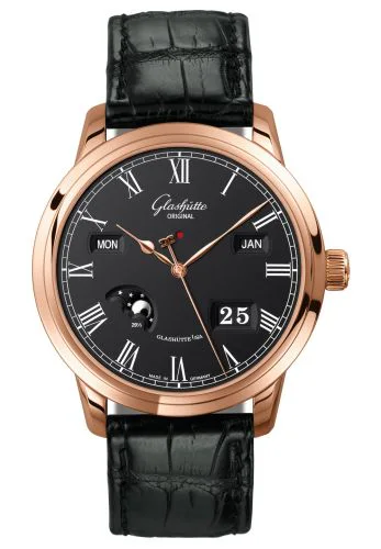Senator Perpetual Calendar Red Gold / Black / Alligator / Folding