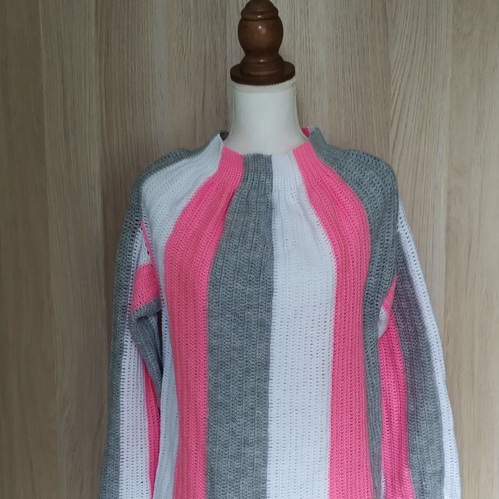 Crochet pattern Sweater Pink zebra