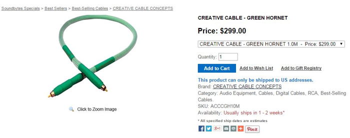 Creative Cable Concepts Green Hornet 1.0M Digital Coaxi...
