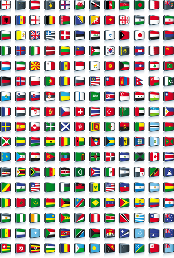 Векторные 3D флаги стран мира в формате ai