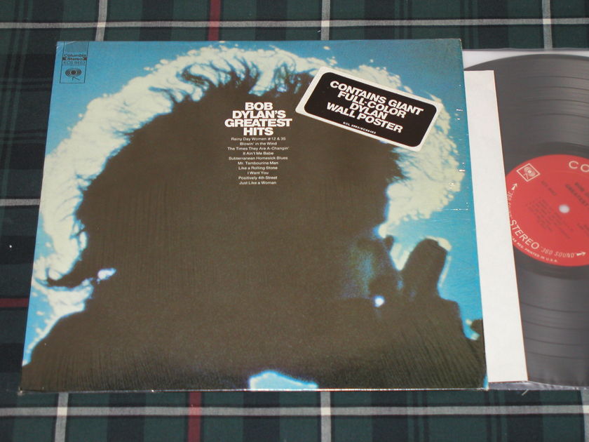 Bob Dylan - "BOB DYLAN'S GREATEST HITS" In Shrink w/Sticker + POSTER  KCS 9463 <360> labels!