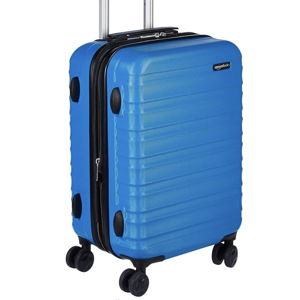 Amazon Basics Suitcase, Hardside Luggage with Spinner Wheels, Scratch-Resistant Surface, Light Blue, 21-Inch