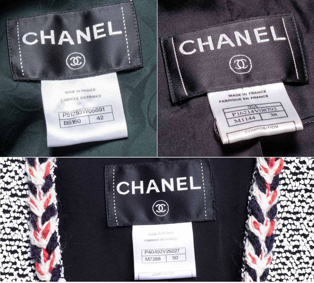 Labels on vintage Chanel jackets