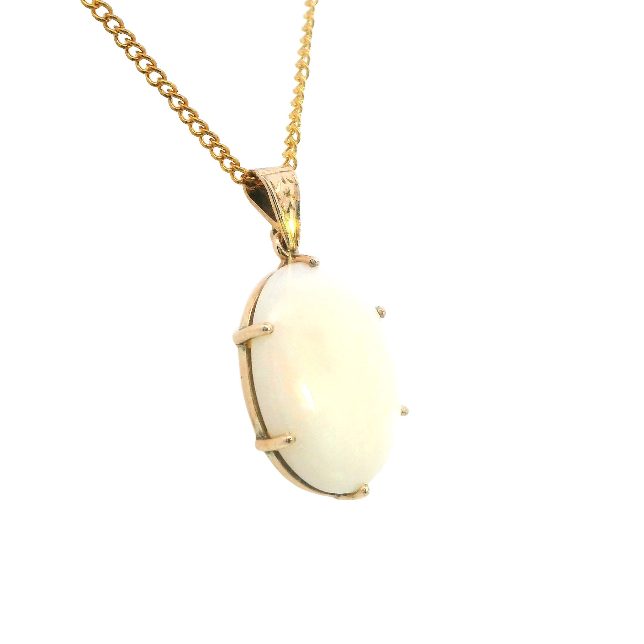 Yellow Gold Opal Pendant