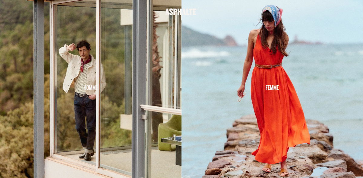 Screenshot of Asphalte, from the shopify clothing stores collection.