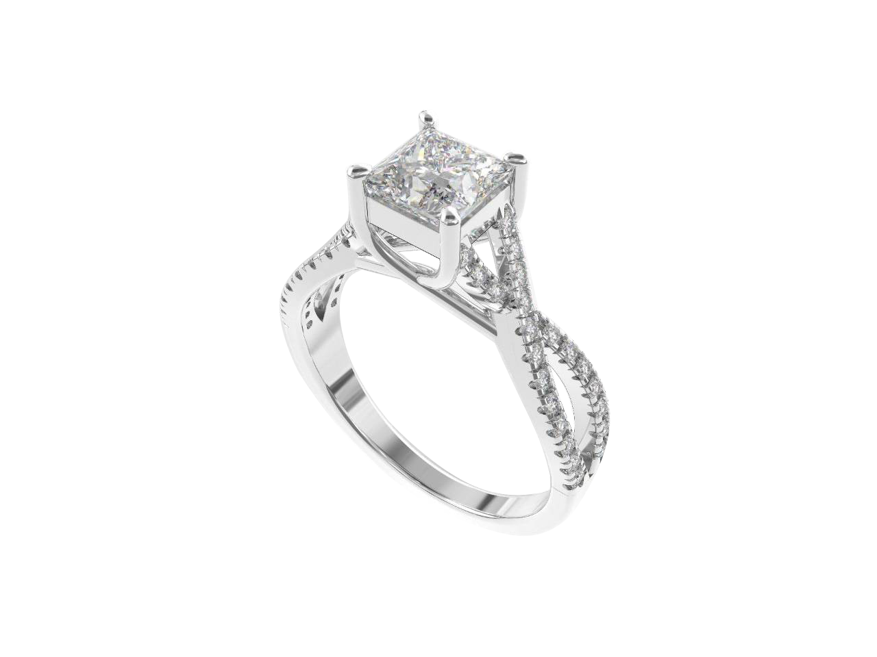 Twist diamond engagement ring