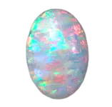 Opale blanche et tourmaline taille émeraude, pierres de naissance d'octobre