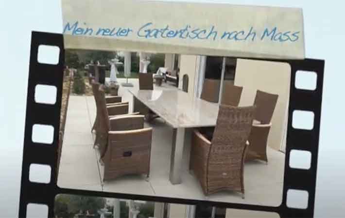 Video über Granit-Gartentisch