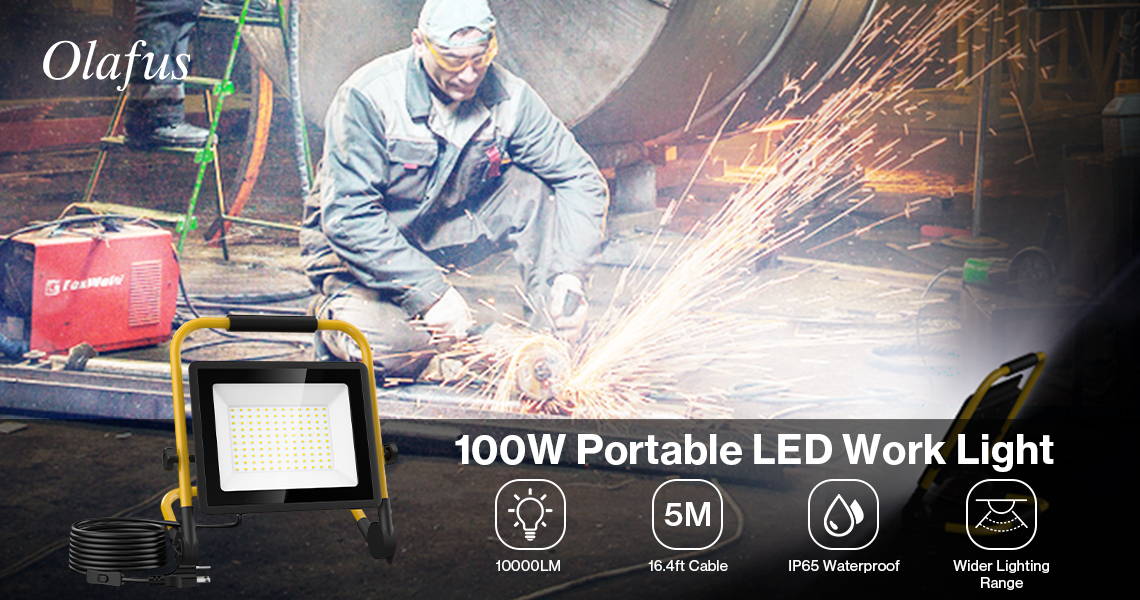 100W 10000LM Portable LED Work Lights