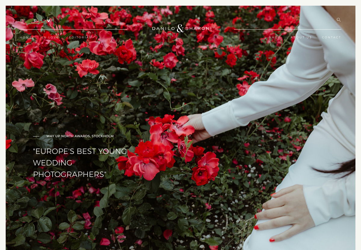 Screenshot of Danilo and Sharon, from the photography websites collection.