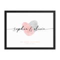 pink and silver couples fingerprint heart artwork