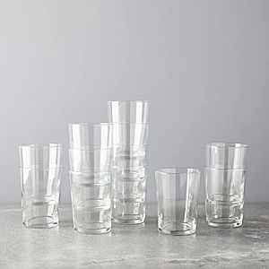 Bormioli Rocco Stackable Bodega Glasses, 7.5, 12.5 Ounce